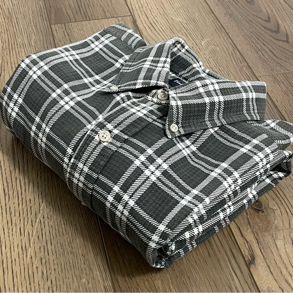 Ralph Lauren Blake Gray Plaid‎ Flannel Long Sleeve